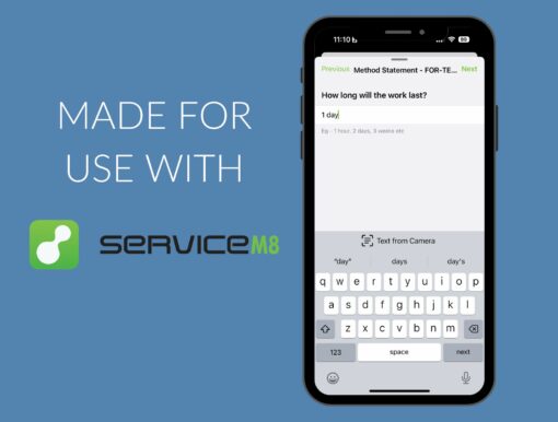 Method Statement Form on the ServiceM8 app