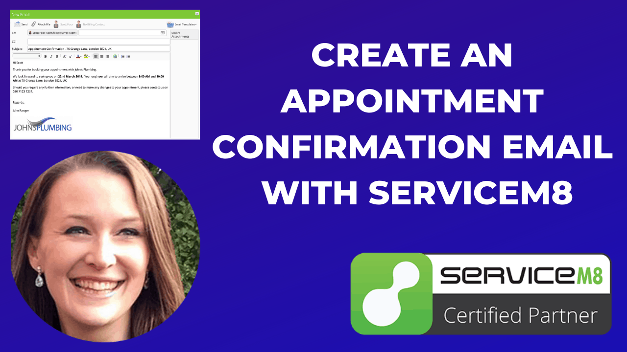 Create an appointment confirmation email with ServiceM8