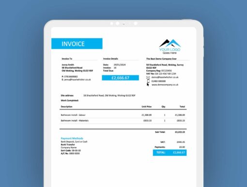 Bold Lines and Colour - ServiceM8 invoice Template - Digital Product