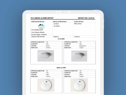 CO and Smoke Alarms Report - ServiceM8 Form - Digital Product