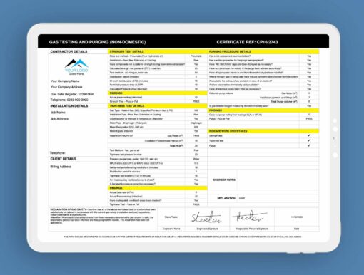 CP16 Gas Testing and Purging ServiceM8 Form - Digital Product