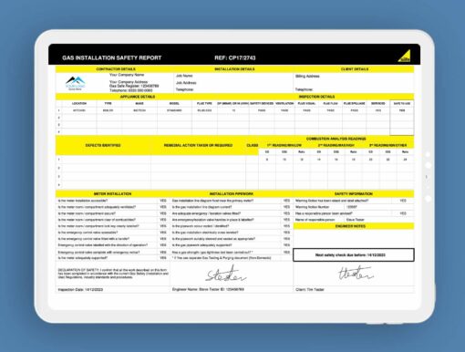 CP17 Gas Installation Safety Report ServiceM8 Form - Digital Product