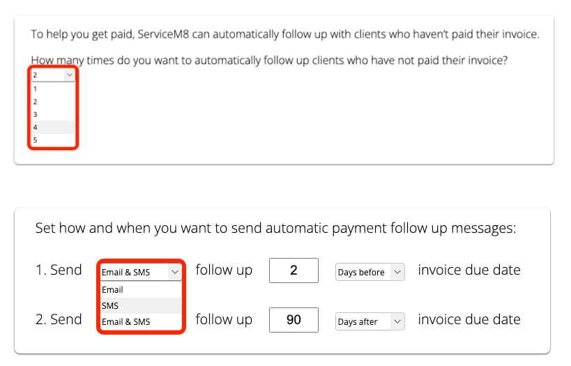 Following up payments screenshot