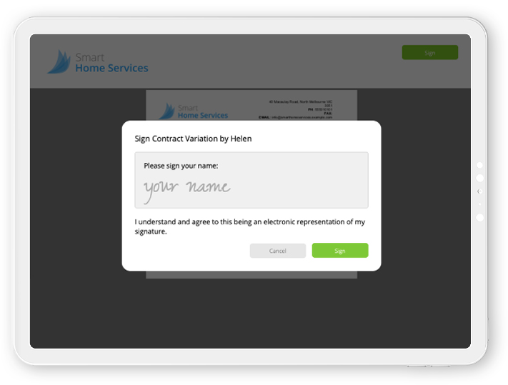 Capture signatures remotely with ServiceM8