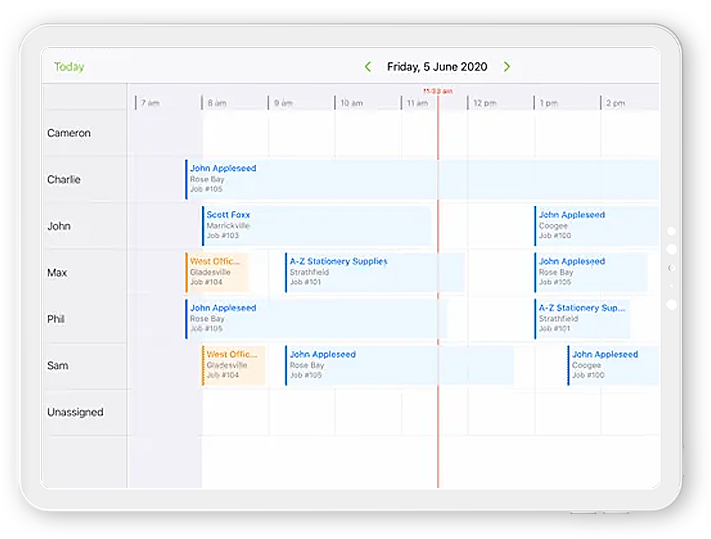 Scheduling on iPad with ServiceM8