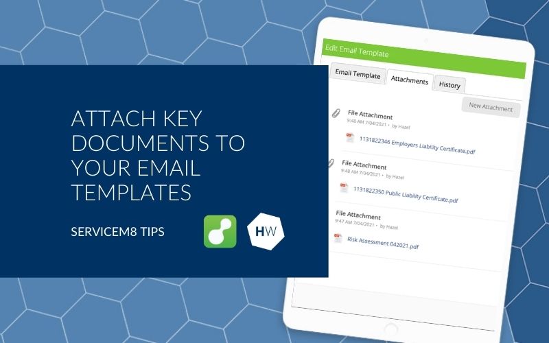 Attach key documents to your email templates