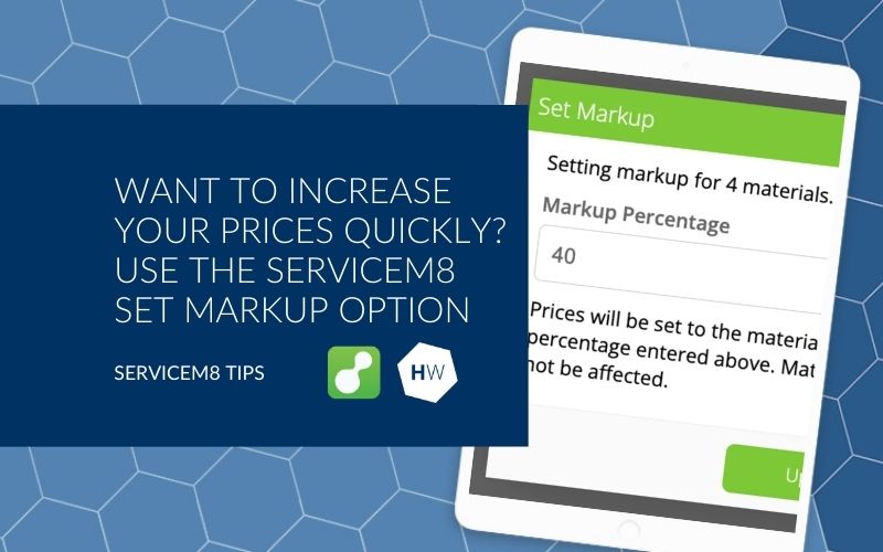 Want to increase your prices quickly Use the ServiceM8 Set Markup option