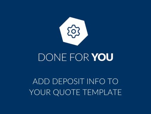 Done for you - Add Deposit Info setup