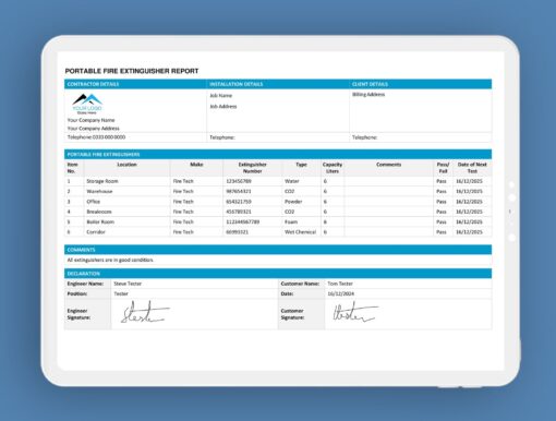 Portable Fire Extinguisher Report